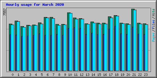 Hourly usage for March 2020