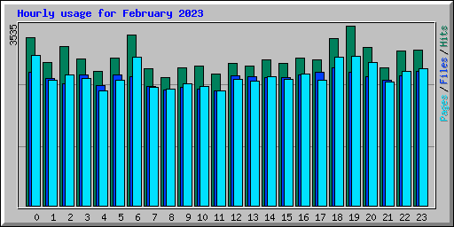 Hourly usage for February 2023
